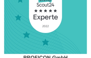 Urkunde ImmoScout24 Experte 2022 - PROFICON GmbH
